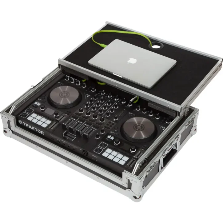 Flight Case NIKONTROL S4/S3Pioneer DDJ-SR2 Plata (Soporte Ordenador Trolley y Ruedas) - Imagen 5