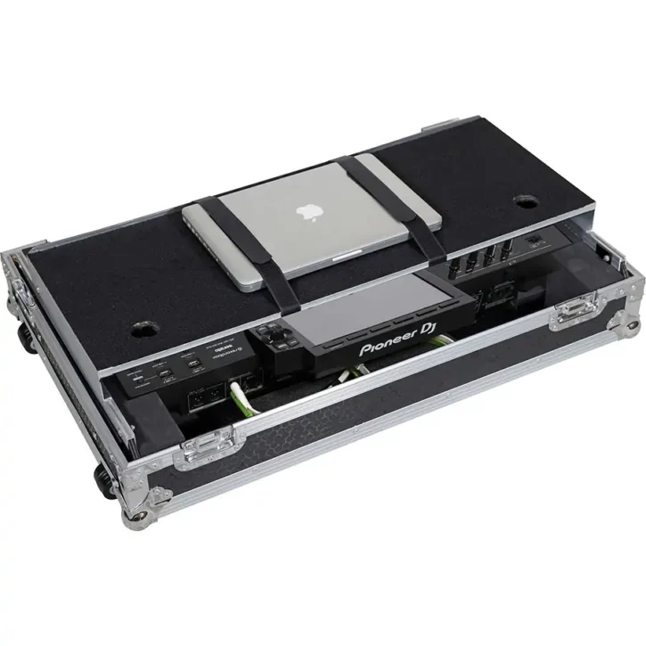 Flightcase Aluminio para Sistema Dj Completo Pioneer Dj XDJ-RX3 (Bandeja portátil y ruedas) - Imagen 6