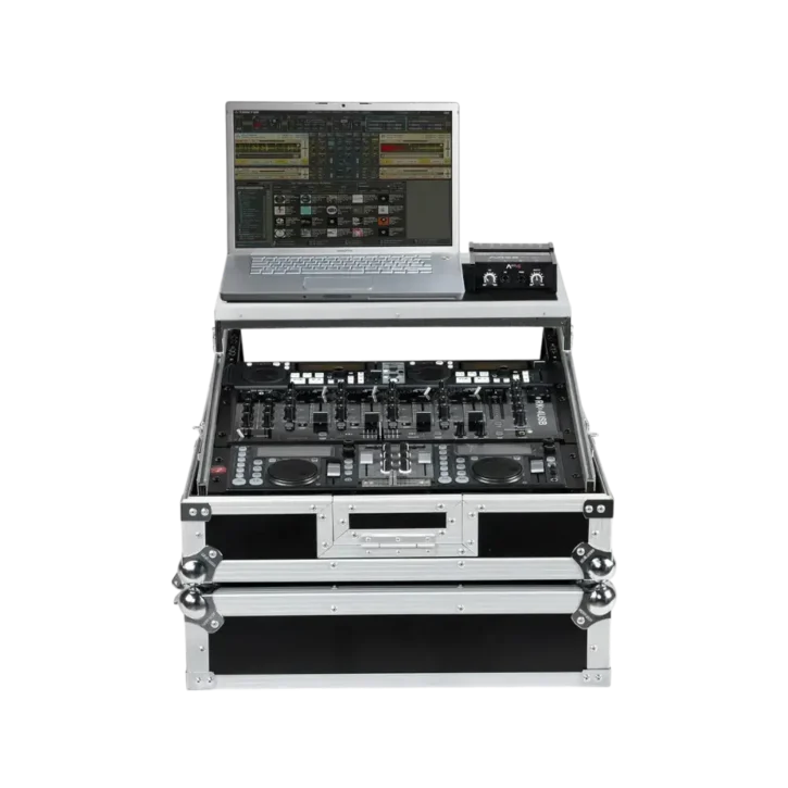 Flight Case Rack DJ 19" / 10U Plata (Soporte Ordenador) - Imagen 1