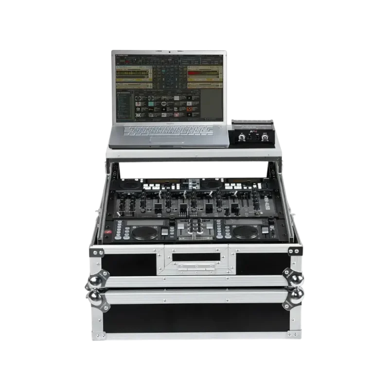 walkasse-maleta-flight-case-wm1912lts_02 Flight Case Rack DJ 19" / 10U Plata (Soporte Ordenador) Imagen 1