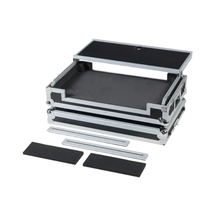 Flight Case Pioneer DDJ-800/ DDJ-SX3 Plata (Soporte Ordenador Trolley y Ruedas) - Imagen 11