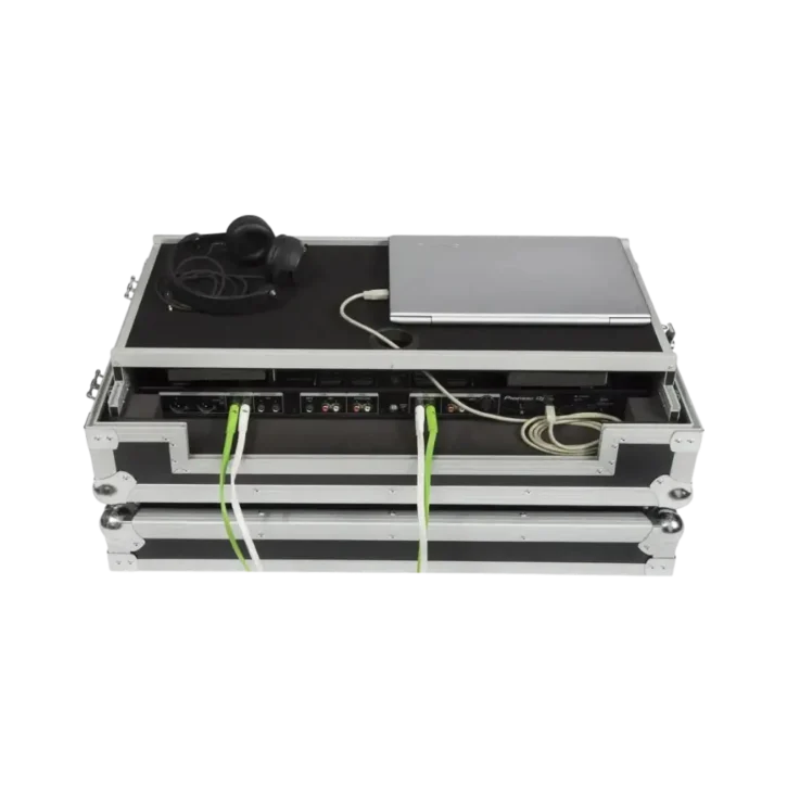 Flight Case Pioneer DDJ-800/ DDJ-SX3 Plata (Soporte Ordenador Trolley y Ruedas) - Imagen 7