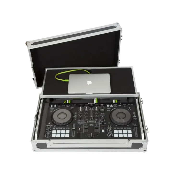 Flight Case Pioneer DDJ-800/ DDJ-SX3 Plata (Soporte Ordenador Trolley y Ruedas) - Imagen 6