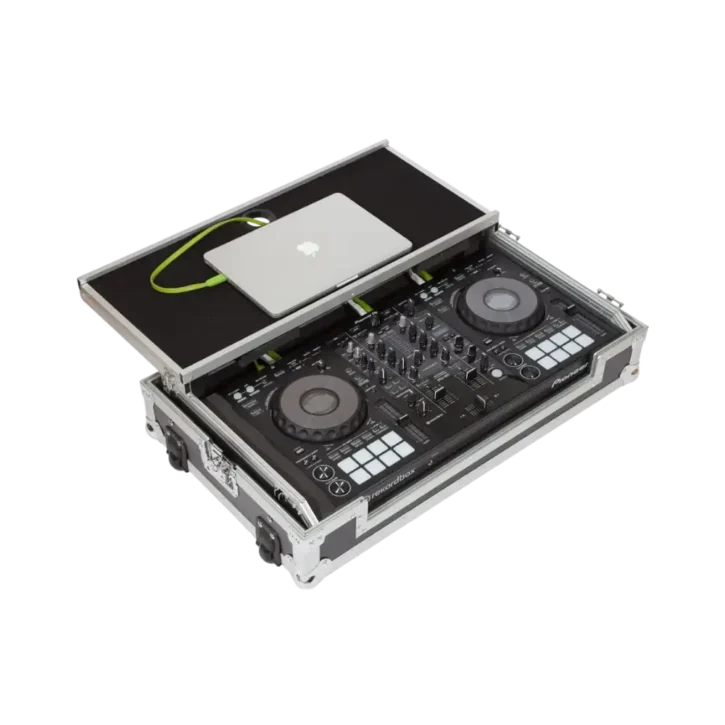 Flight Case Pioneer DDJ-800/ DDJ-SX3 Plata (Soporte Ordenador Trolley y Ruedas) - Imagen 5