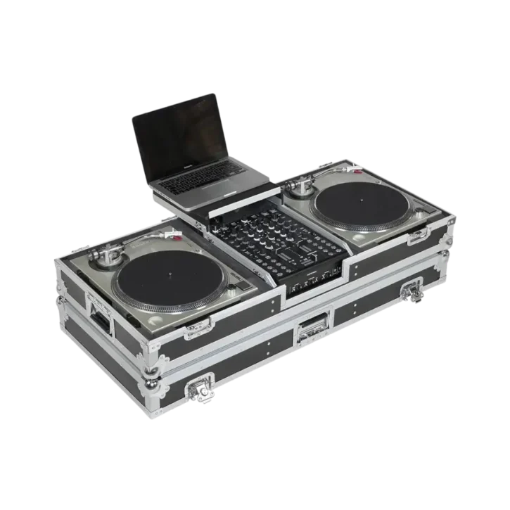 Flight Case Tocadiscos (Batalla)/ Pioneer DJM-S9 or NI KONTROL Z2 Plata (Soporte Ordenador y Ruedas) - Imagen 2