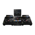 AlphaTheta CDJ-3000X reproductor DJ — en un set con mesa de scratch DJM-S7 o DJM-S11 y portátil
