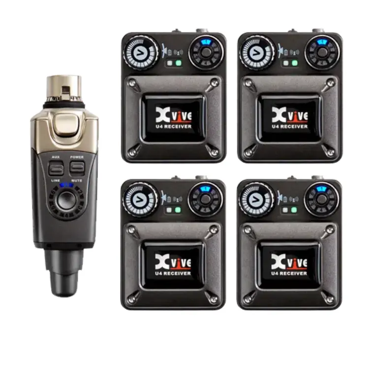 U4R4 (1 EMISOR + 4 RECEPTORES) - PARA IN-EAR XVIVE U4R4 Kit (1 Transmisor + 4 Receptores) IEM Imagen 1