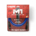 Cable de micrófono profesional M1 3m XLR 3p hembra/macho Neutrik azul