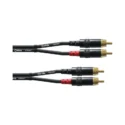Cable RCA doble 1,5m negro, 2xRCA-2xRCA REAN metal — imagen 2