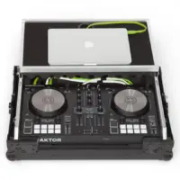 Flight Case Controlador Midi Pioneer DDJ-FLX4 & NI S2MK3 Negra (Soporte Ordenador)