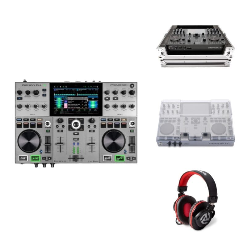 Pack Denon Prime Go+ Viajero — flight + Decksaver + auriculares Pack Denon Prime Go+ Viajero — flight + Decksaver + auriculares