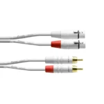 Cordial CFU 3 FC-SNOW cable doble XLR hembra a RCA blanco 3 m - Imagen 2