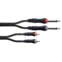 Cordial EU 1 PC cable doble jack mono a RCA 1 m - Imagen 3